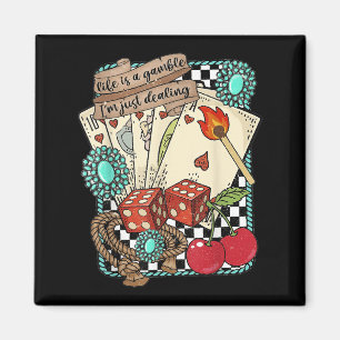 Retro Türkis Western Wilder Westen Cowboy Cowgirl  Magnet