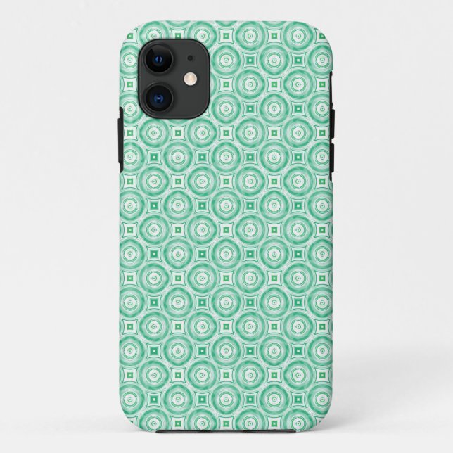 Retro Turquoise Circles Abstrakt Case-Mate iPhone Hülle (Rückseite)