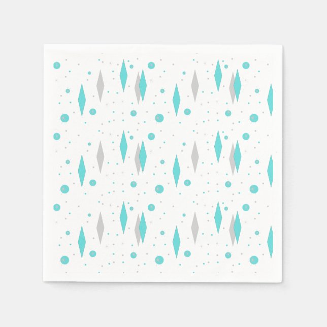 Retro Turquoise Diamond & Sternexplosion Papier Na Serviette (Vorderseite)