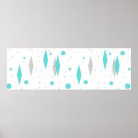 Retro Turquoise Diamond & Sternexplosion Poster