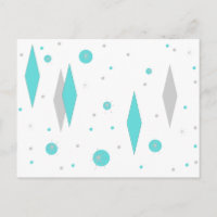 Retro Turquoise Diamond & Sternexplosion Postkarte
