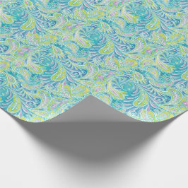 Retro Turquoise Paisley Pattern Geschenkpapier
