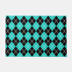 Retro Turquoise Raute Doormat Rug Geschenk Fußmatte