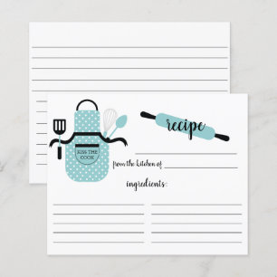 Retro Turquoise Schürze Küche Extras Rezept Karte