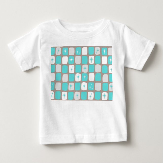 Retro Turquoise Sternexplosionen Baby T - Shirt (Vorderseite)