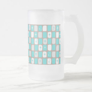 Retro Turquoise Sternexplosionen Mattiert Glass Ta Mattglas Bierglas