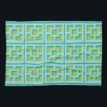 Retro Turquoise und Green Trellis Küchentücher<br><div class="desc">Die gemusterten Küchenhandtücher Retro Turquoise und Green Trellis laden zum Verweilen ein und lassen Sie sich von den modernen Palm Springs aus der Mitte des Jahrhunderts verzaubern. Es wurde von Vintagen Betonbrise-Blöcken inspiriert. Die dekonstruierte Architektur der 50er Jahre verleiht dem Alltag ein schnelles Designgefühl.</div>