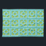 Retro Turquoise und Green Trellis Küchentücher<br><div class="desc">Die gemusterten Küchenhandtücher Retro Turquoise und Green Trellis laden zum Verweilen ein und lassen Sie sich von den modernen Palm Springs aus der Mitte des Jahrhunderts verzaubern. Es wurde von Vintagen Betonbrise-Blöcken inspiriert. Die dekonstruierte Architektur der 50er Jahre verleiht dem Alltag ein schnelles Designgefühl.</div>