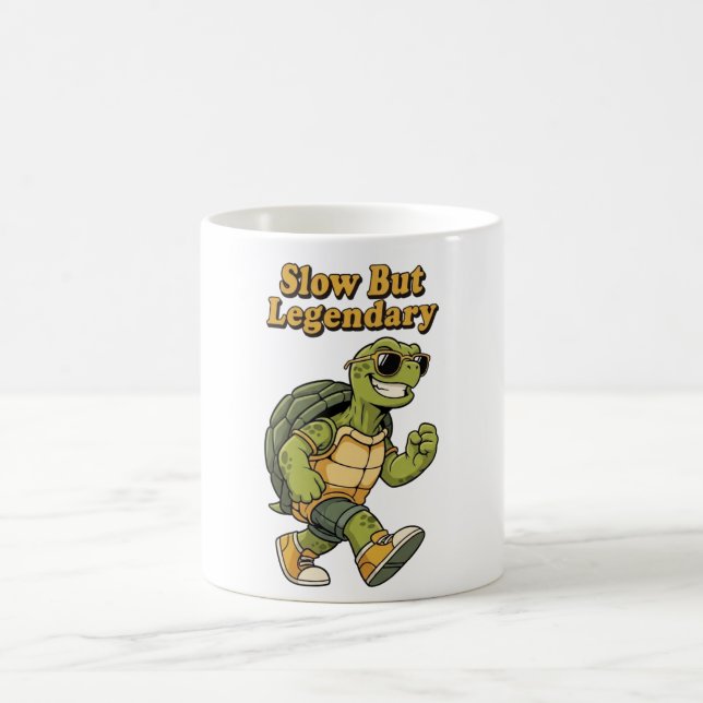 Retro Turtle Legendary Calm White Mug Kaffeetasse (Mittel)