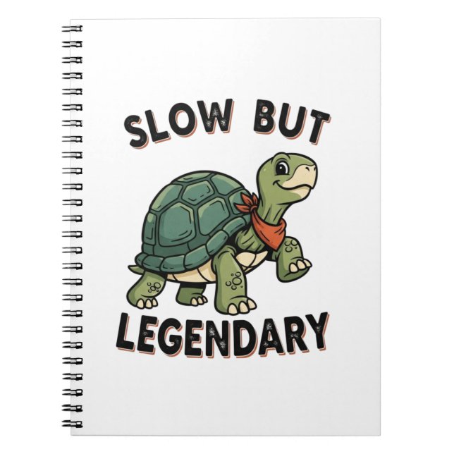Retro Turtle Legendary Quote Lined Notebook Notizblock (Vorderseite)