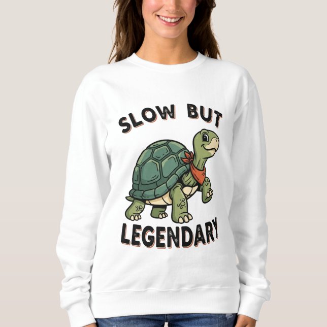 Retro Turtle Slow Legend Women’s Sweatshirt (Vorderseite)