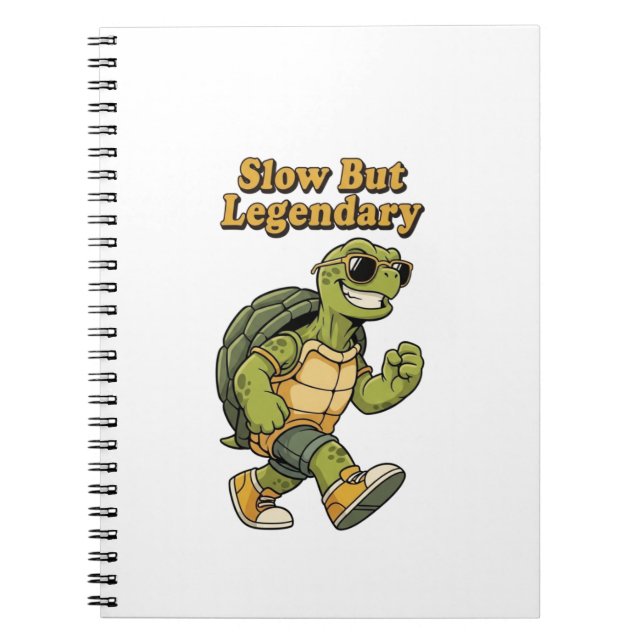 Retro Turtle Slow Living Lined Notebook Notizblock (Vorderseite)