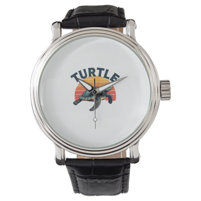 Retro Turtle T - Shirt Armbanduhr (Vorderseite)