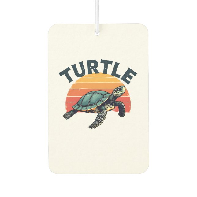 Retro Turtle T-Shirt Autolufterfrischer (Vorderseite)