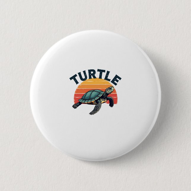 Retro Turtle T - Shirt Button (Vorderseite)