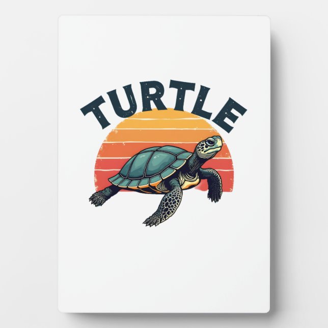 Retro Turtle T-Shirt Fotoplatte (Vorderseite)