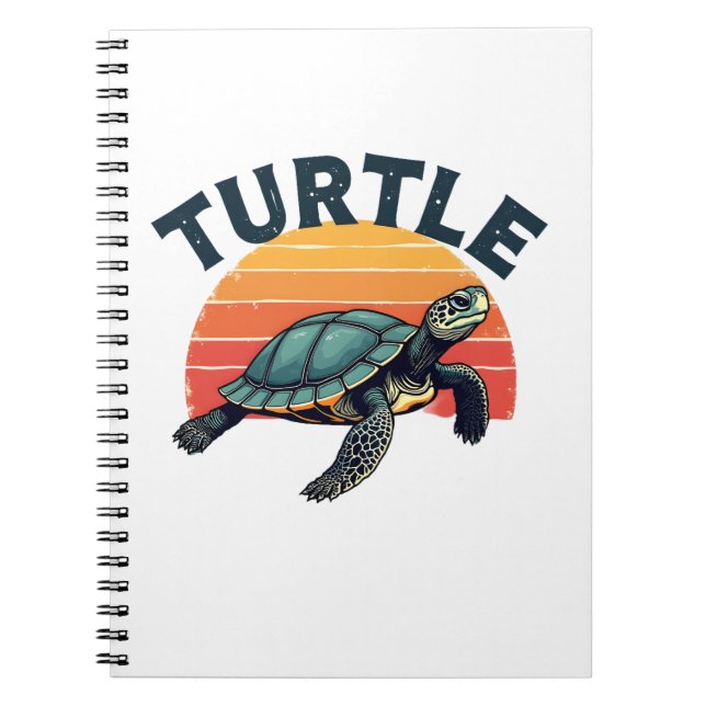 Retro Turtle T-Shirt Notizblock (Vorderseite)