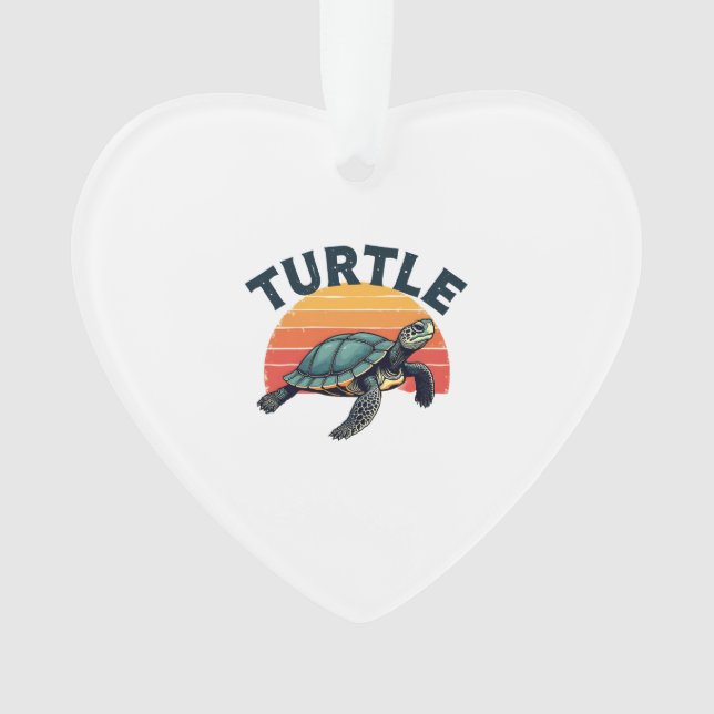 Retro Turtle T-Shirt Ornament (Vorderseite)