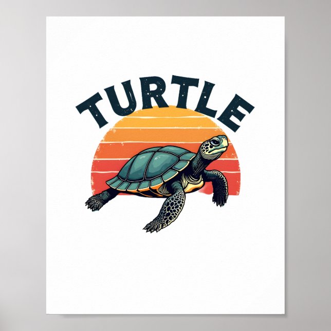 Retro Turtle T - Shirt Poster (Vorne)