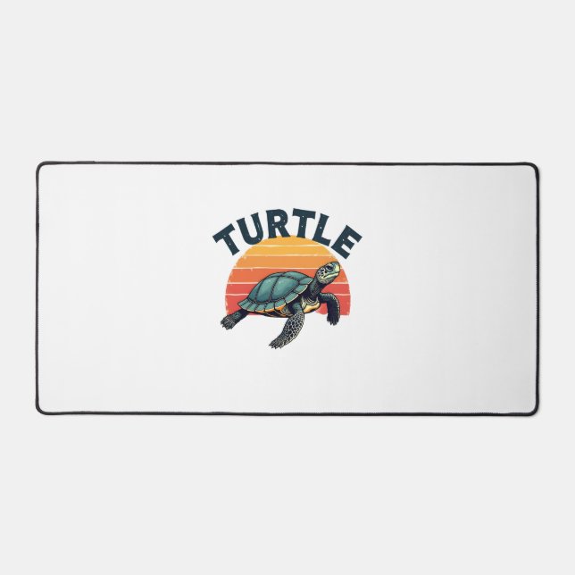 Retro Turtle T - Shirt Schreibtischunterlage (Vorderseite)