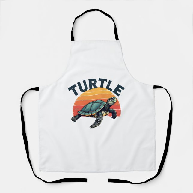 Retro Turtle T - Shirt Schürze (Vorderseite)