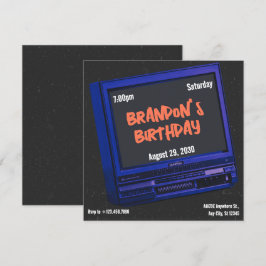 Retro TV Ästhetik Geburtstag Einladung