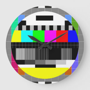 Retro TV ohne Signalanzeige. Große Wanduhr