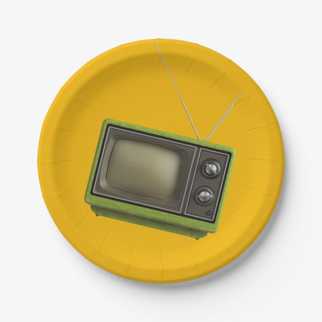 Retro-TV Pappteller (Vorderseite)