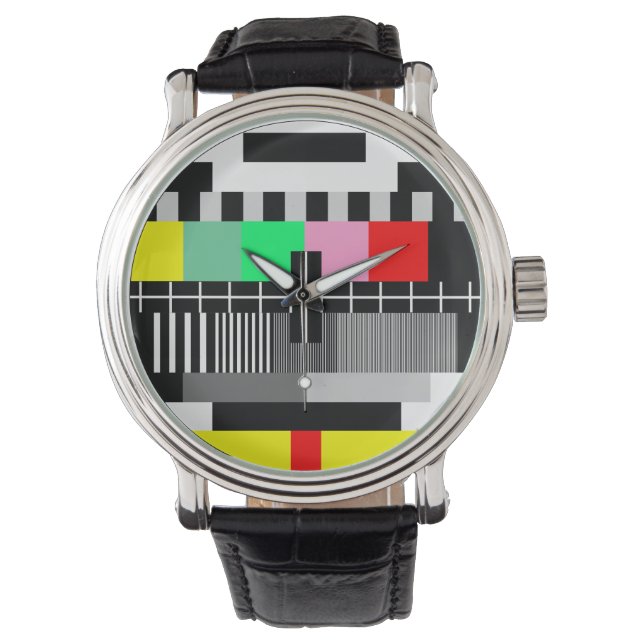 Retro-Tv-Testbildschirm Armbanduhr (Vorderseite)