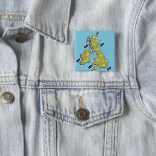 Retro TV Wetter Karte der Britischen Inseln. Button