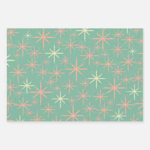 Retro Twinkling Stars Muster aus dem Mittelalter A Geschenkpapier Set