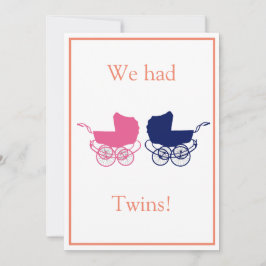 Retro Twins Baby Ankündigung