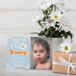 Retro Two Groovy Boys 2. Geburtstag Foto Dankeskarte<br><div class="desc">Dankeschön im Stil mit diesen trendigen 2. Geburtstag Dankeschön Karten. Die Vorlagenformulierung ist einfach zu personalisieren und Ihre Familie und Freunde werden begeistert sein,  wenn sie diese fantastischen Dankesworte erhalten.</div>