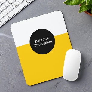Retro Two Tone Color Block Deep Yellow Mousepad