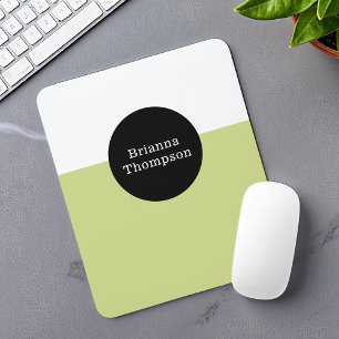 Retro Two Tone Color Block Lime Green Mousepad