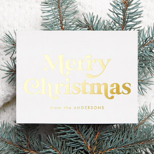 Retro-Typ Frohe Weihnachten Weihnachten Nicht-Foto Folien Feiertagspostkarte