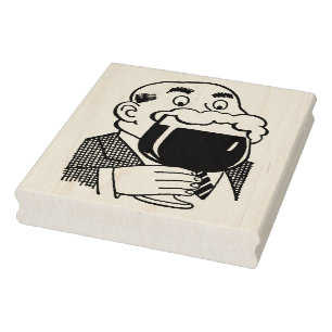 Retro Typ mit Bier Mustache Gummi Briefmarke Gummistempel