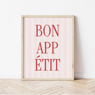 Retro Typografie 'Bon Appétit' Küche Print Poster