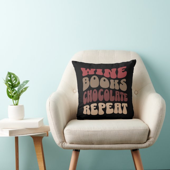 Retro Typografie Bücher und Wein Kissen (Stuhl )