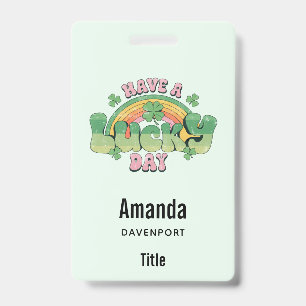 Retro-Typografie 'Have a Lucky Day' Ausweis