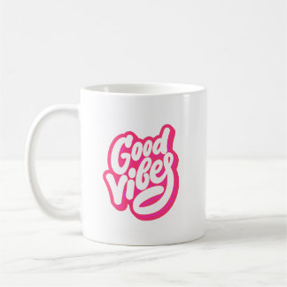 Retro-Typografie-Kaffeetasse mit guten Vibes Kaffeetasse