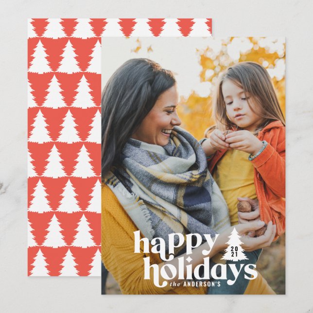 Retro Typografie modern 1 Foto Weihnachten (Vorne/Hinten)