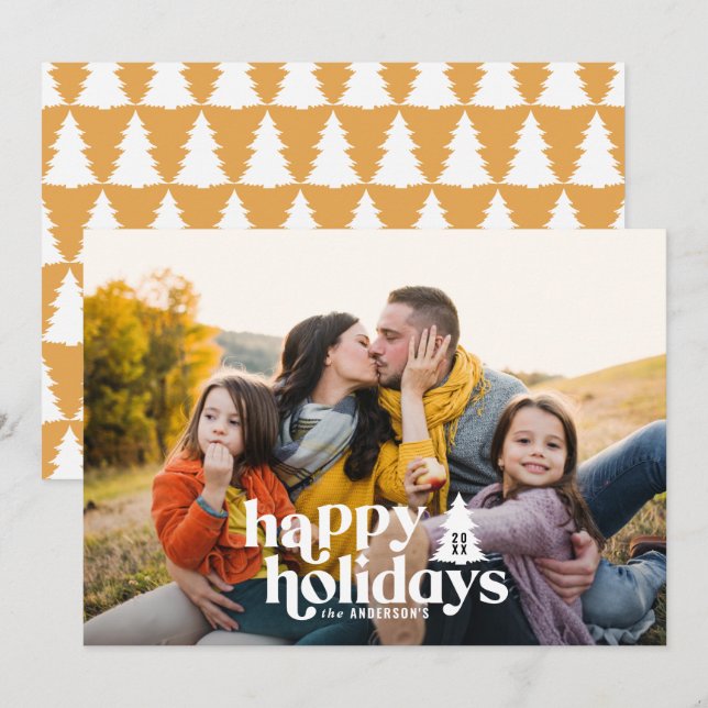 Retro Typografie modern 1 Foto Weihnachten (Vorne/Hinten)