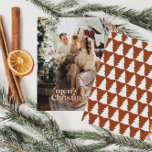 Retro-Typografie - Modernes volles Foto Folien Feiertagskarte<br><div class="desc">Retro Typografie moderne Foto Weihnachten. Text- und Hintergrundfarben können angepasst werden. Teil einer Sammlung</div>