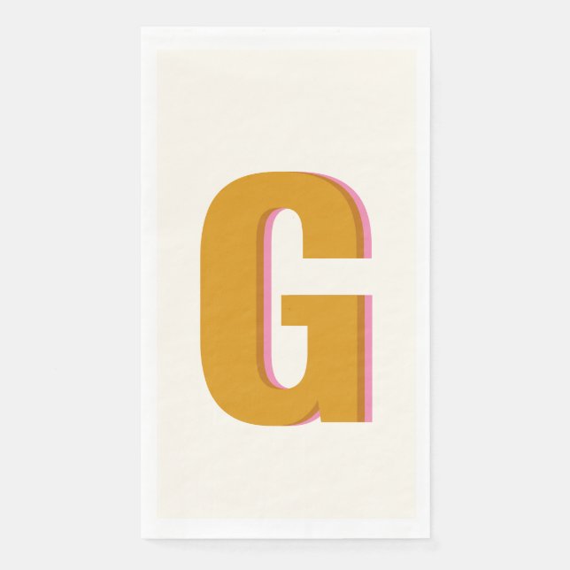 Retro-Typografie-Monogramm Benutzerdefinierte Init Serviette (Vorderseite)
