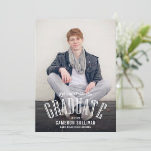 Retro-Typografie-Overlay-Foto-Abschluss Einladung