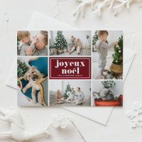 Retro-Typografie-Rot-Fotocollage "Frohe Weihnachte
