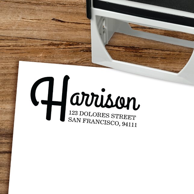 Retro Typografie Rücksendeadresse Selbstfarbige Br Permastempel (Von Creator hochgeladen)