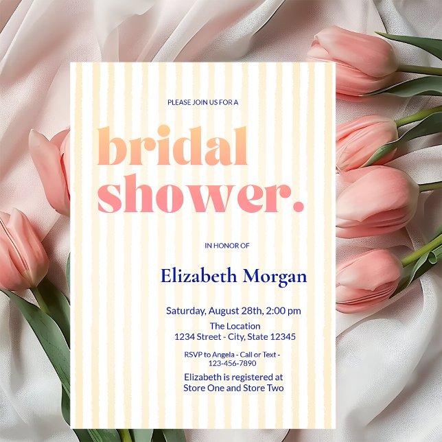 Retro Typografie Stricktes Brautparty Einladung (Von Creator hochgeladen)