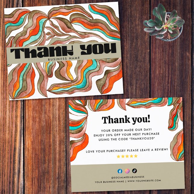 Retro-Typografie-Unterstützung für kleine Unterneh (Front and Back)